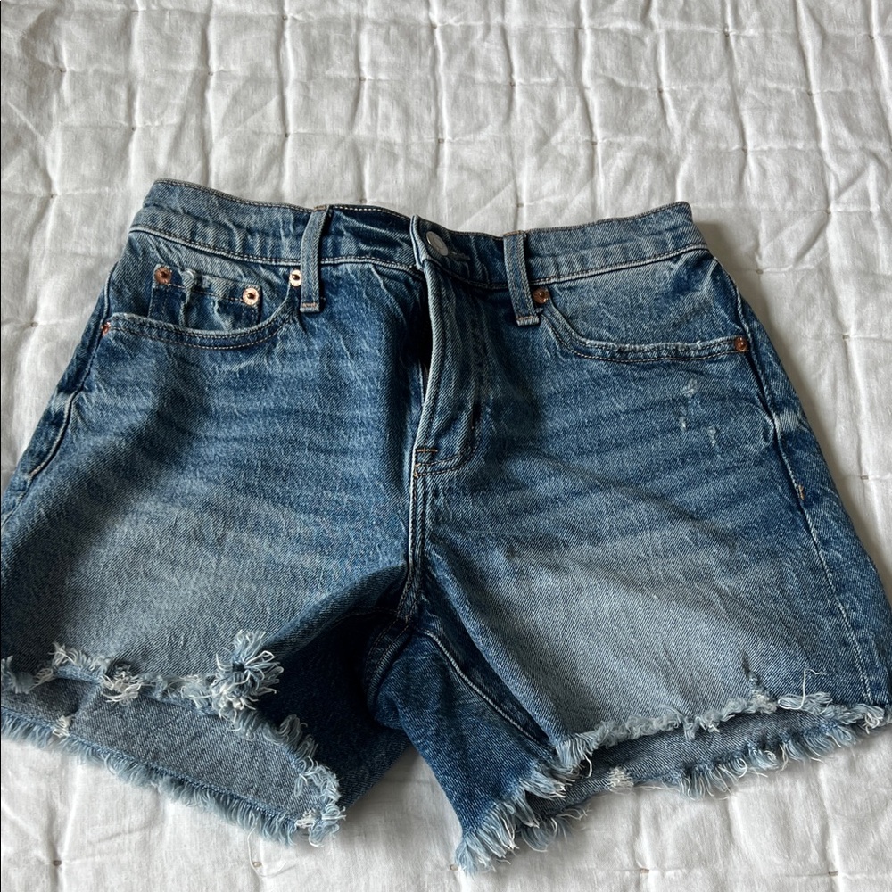pistola Distressed Blue Denim Jean Shorts